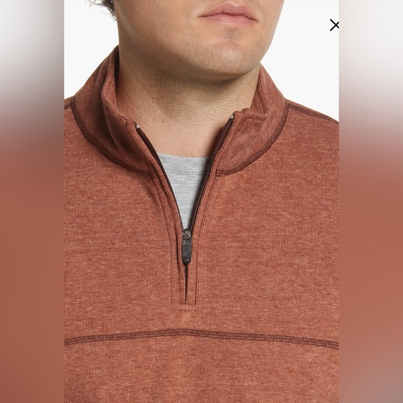 Vintage 1946 Men's Heathered Stretch Rib Knit Half Zip Pullover. Size Large. - Picture 4 of 13